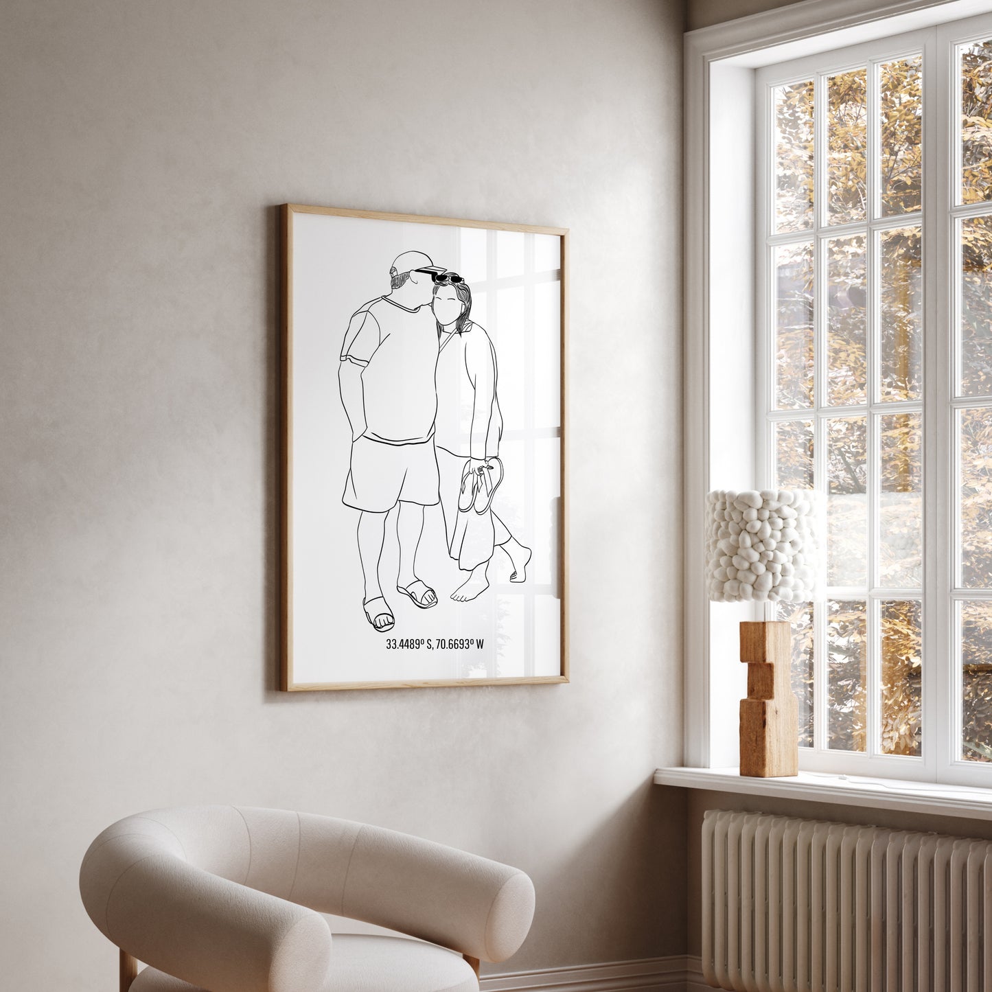 Couple Portrait with Coordinates