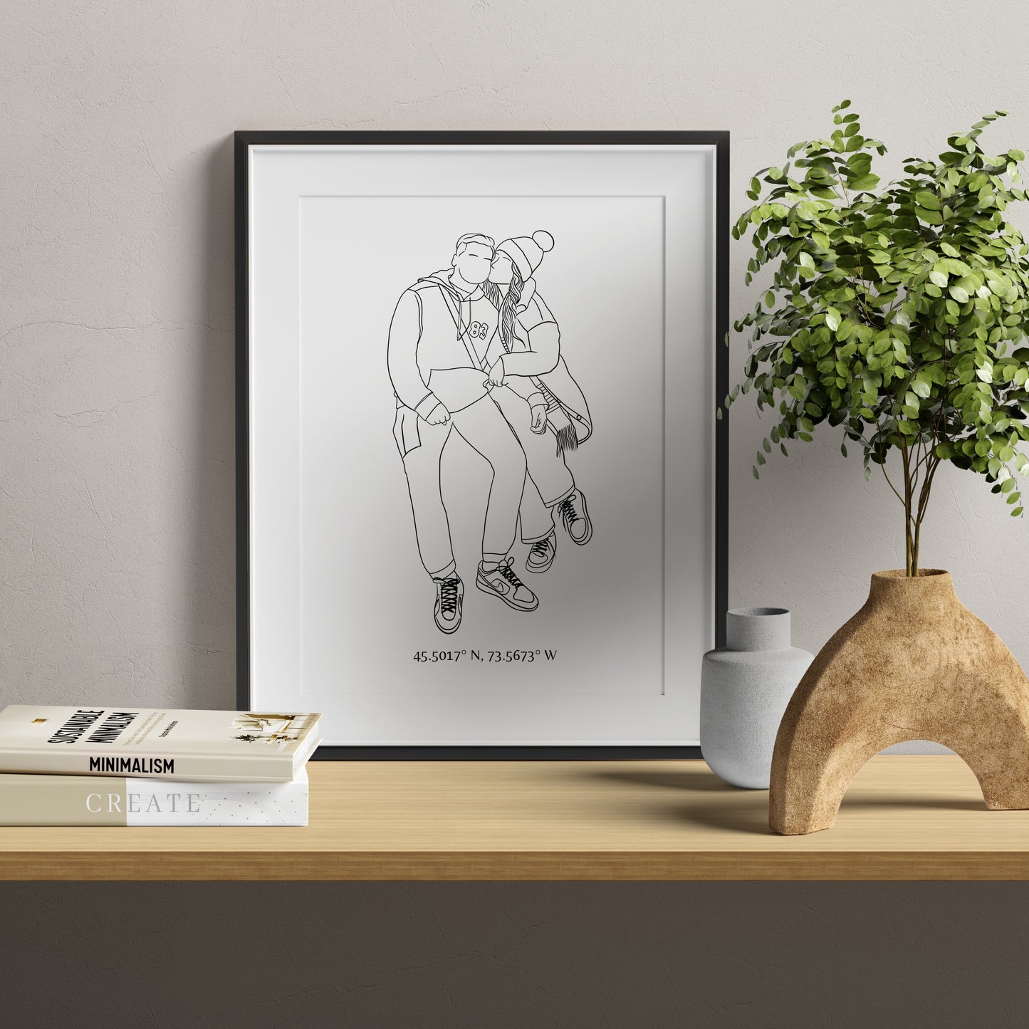 Couple Portrait with Coordinates