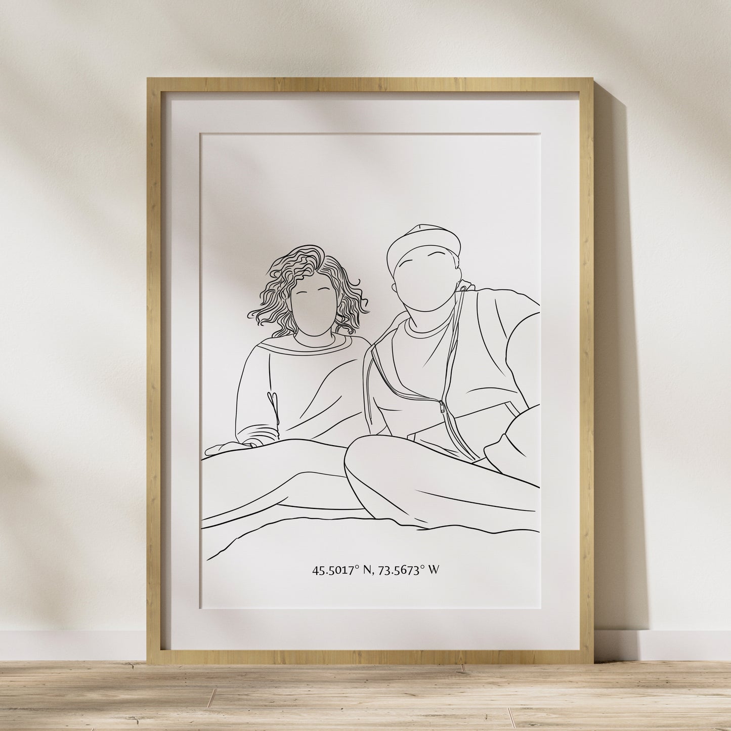 Couple Portrait with Coordinates