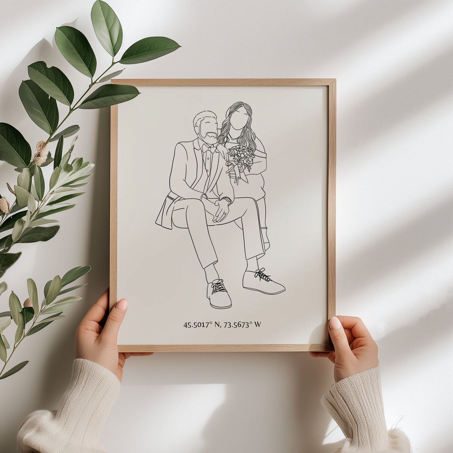 Couple Portrait with Coordinates