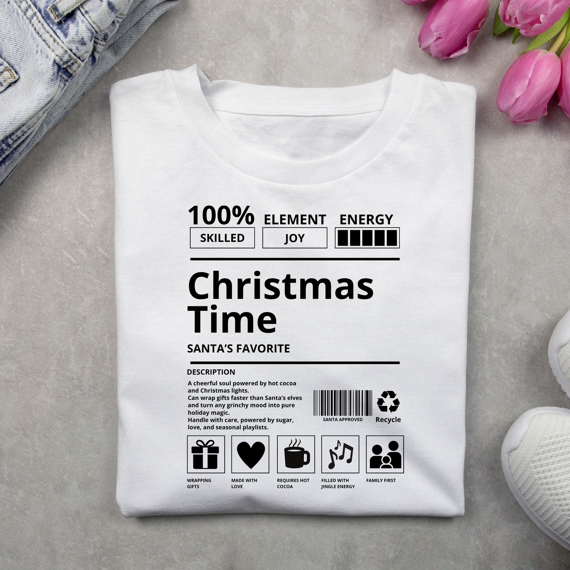 Christmas Time Santa's Favorite festive t-shirt - light colored tee