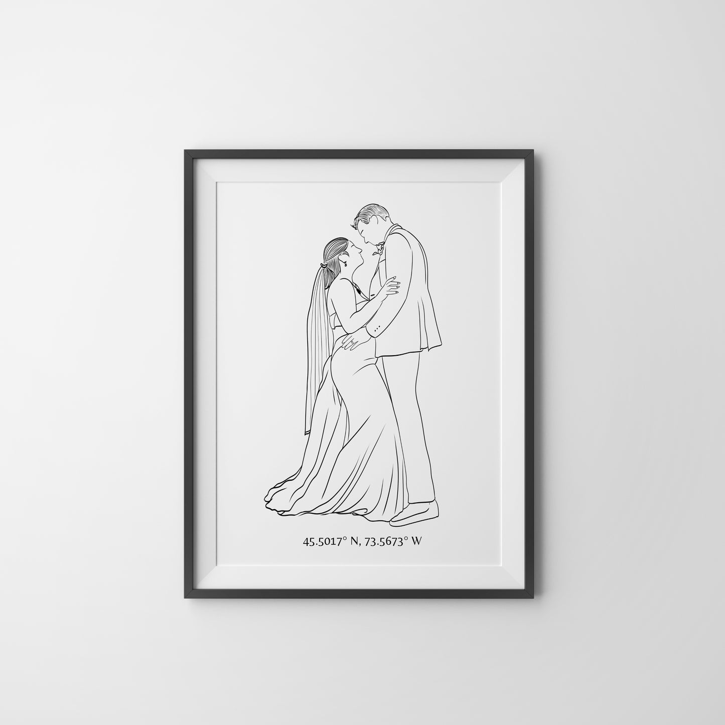 Couple Portrait with Coordinates