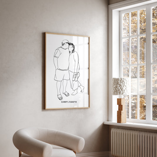 Couple Portrait with Coordinates