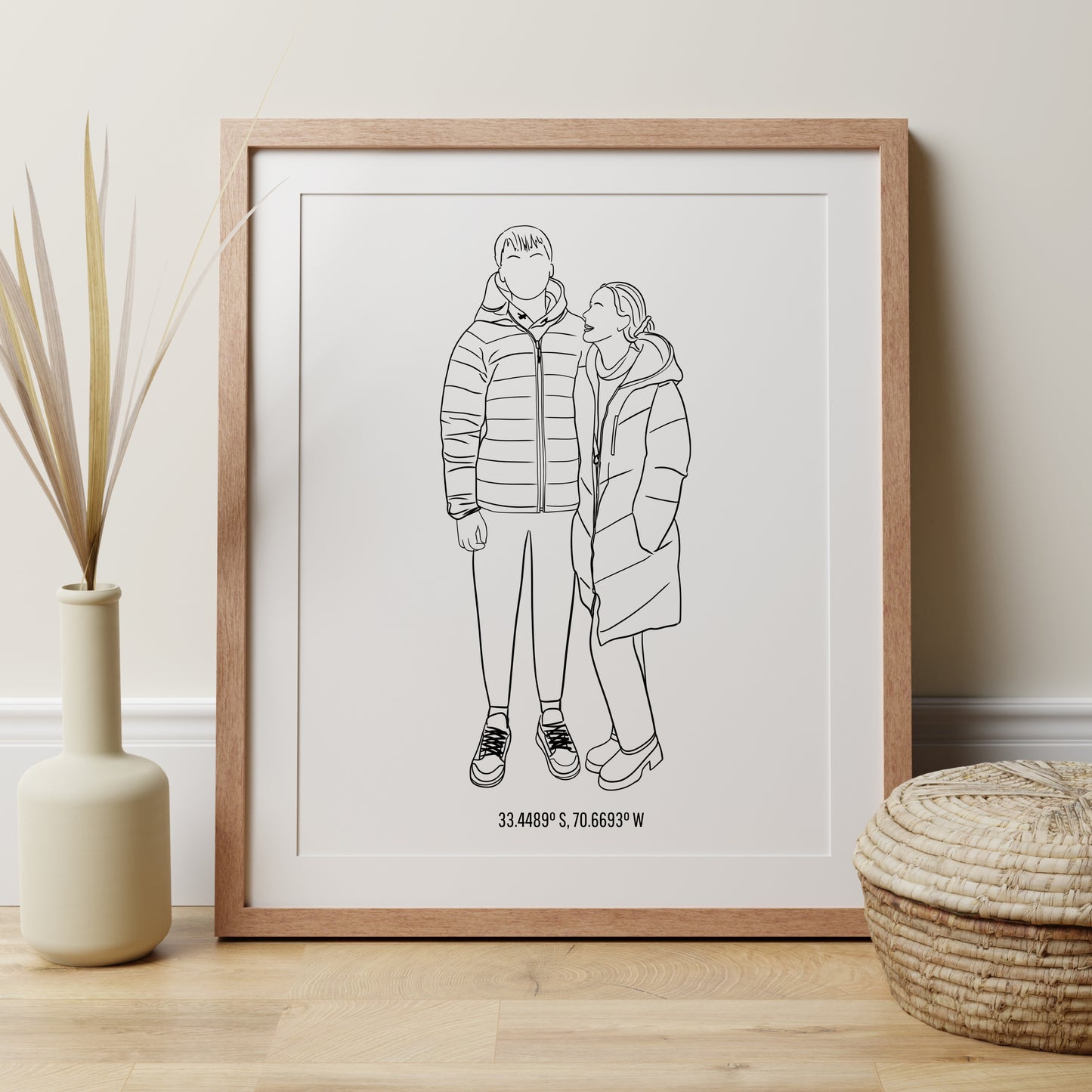 Couple Portrait with Coordinates