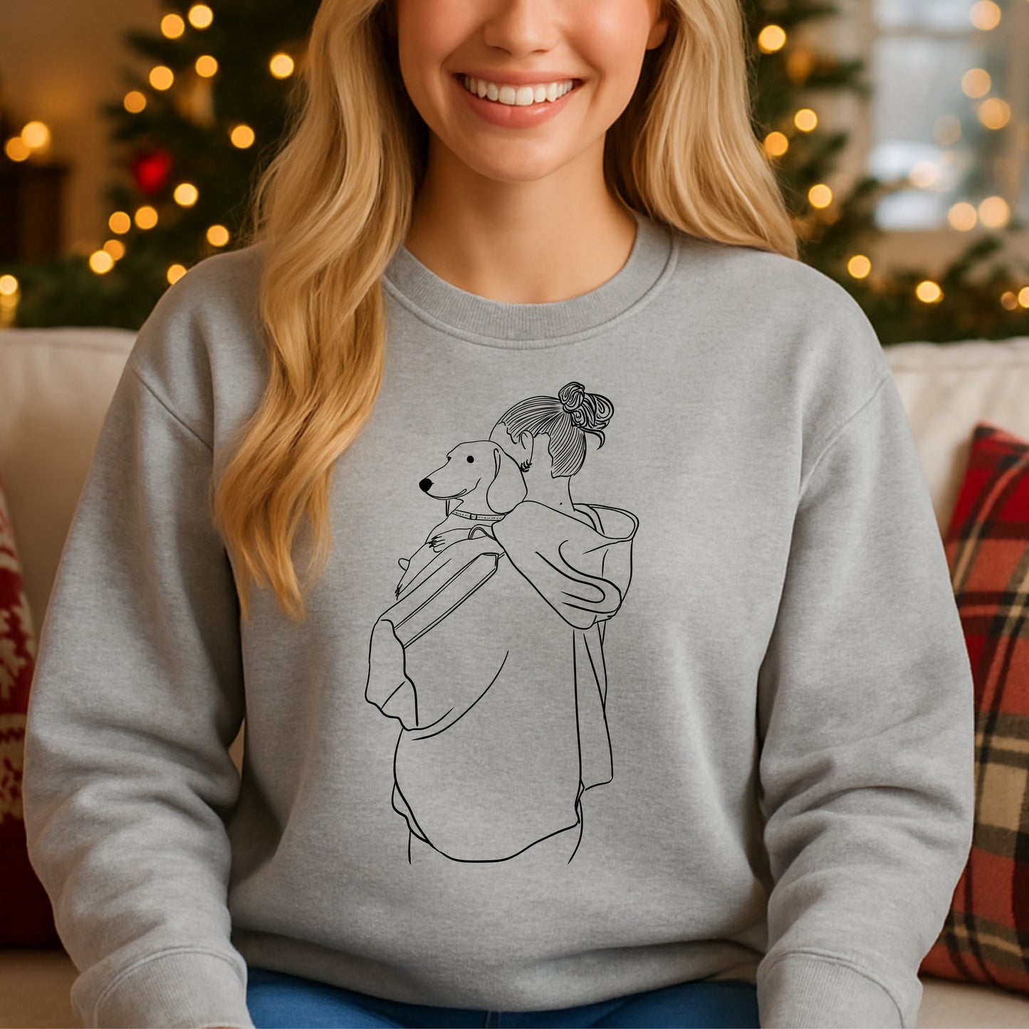 Custom Dog Portrait Sweatshirt - Personalized Family & Pet Unisex Hoodie