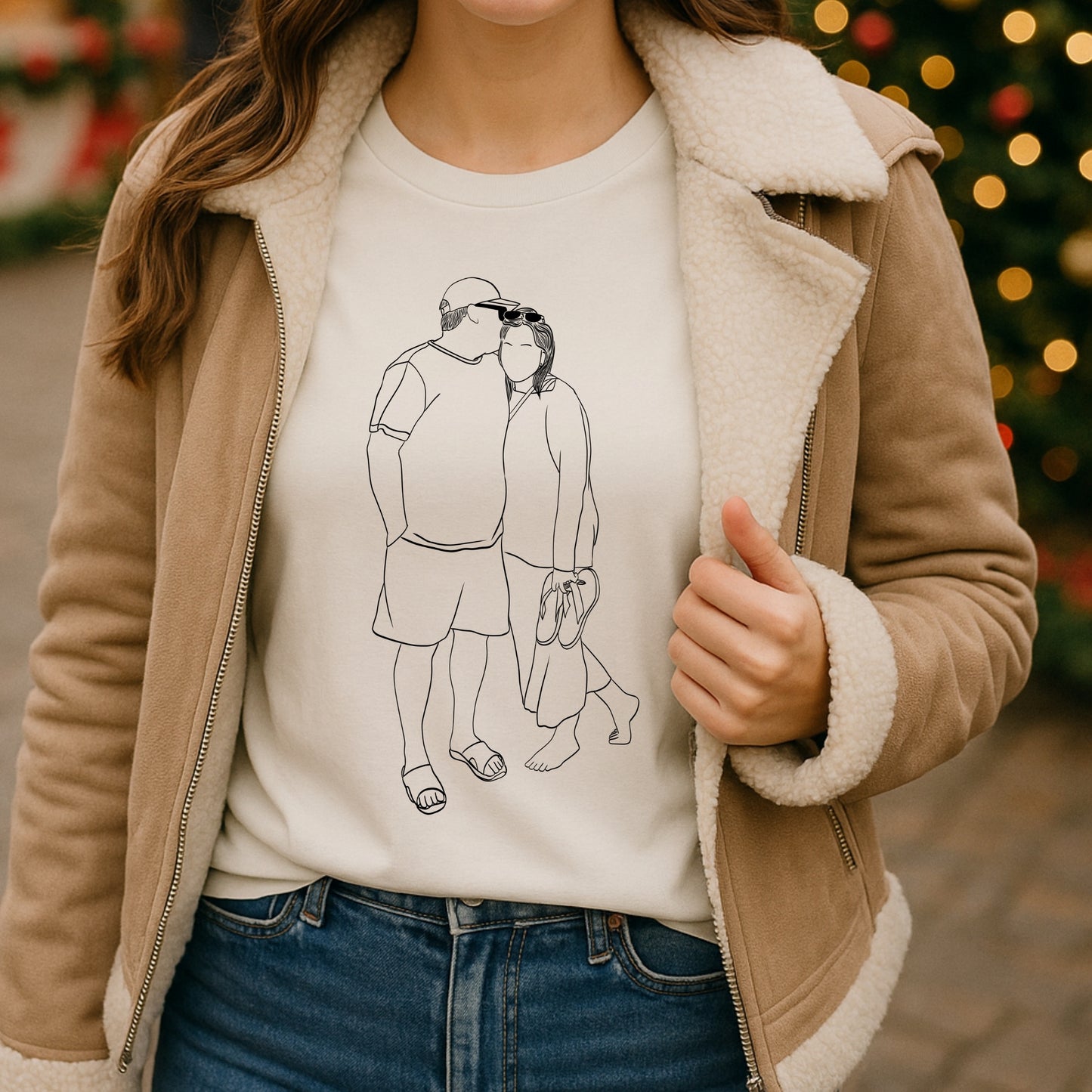Faceless portrait t-shirt, custom minimalist art tee featuring personalized silhouette design,  perfect unique gift for couples and friends