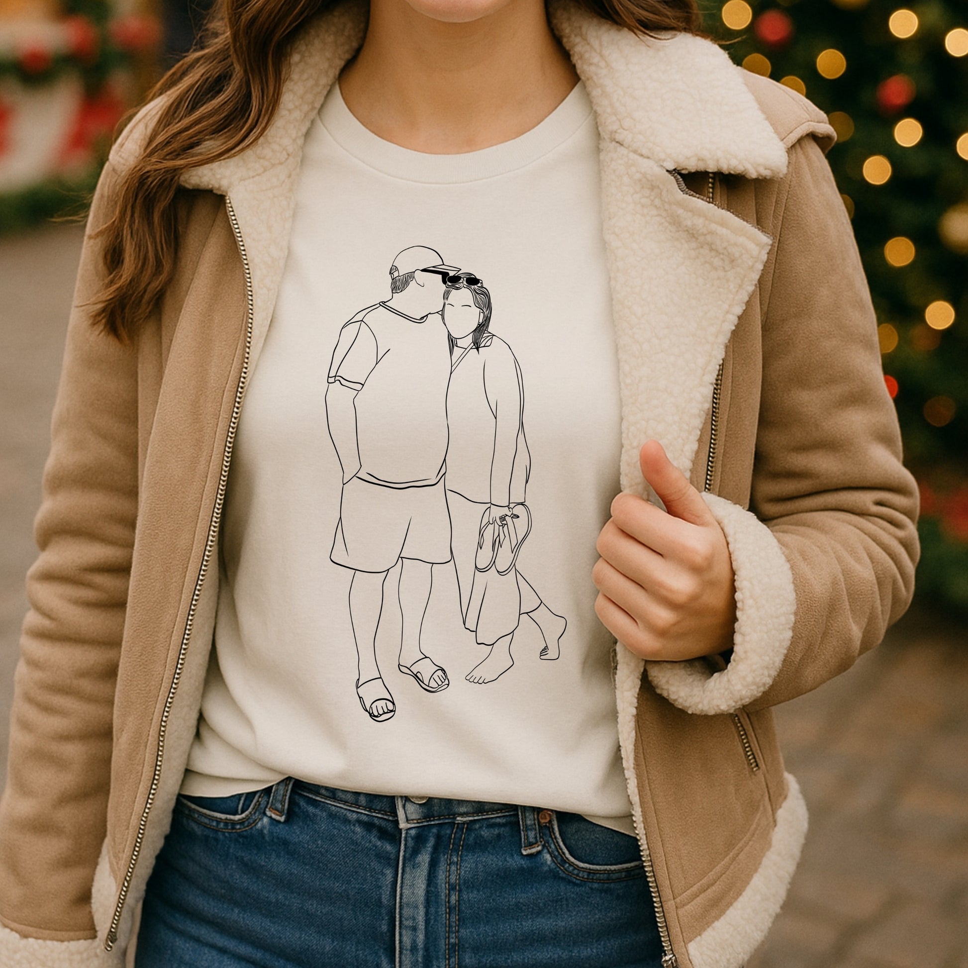 Faceless portrait t-shirt, custom minimalist art tee featuring personalized silhouette design,  perfect unique gift for couples and friends