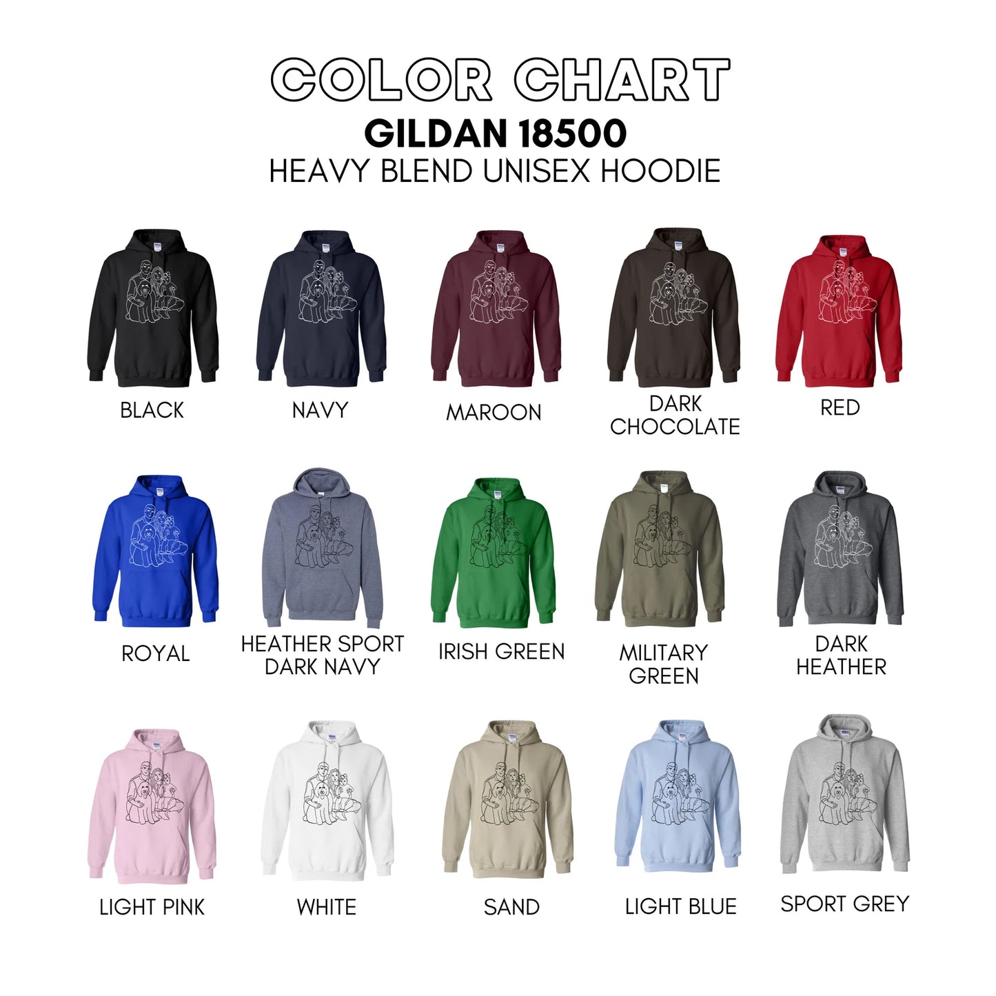 Custom faceless portrait hoodie, personalized Christmas gift sweatshirt for family or couple.
Personalized hoodie with family illustration, cozy holiday gift idea for mom or partner.