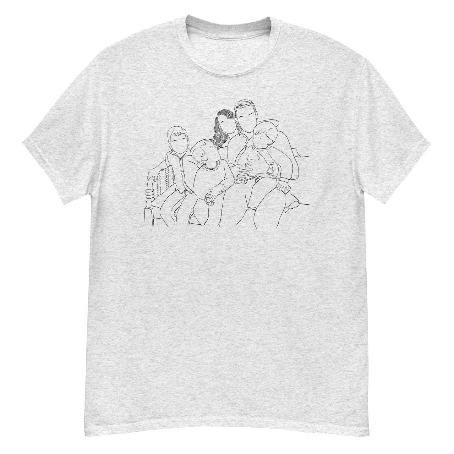 Faceless portrait t-shirt, custom minimalist art tee featuring personalized silhouette design,  perfect unique gift for couples and friends