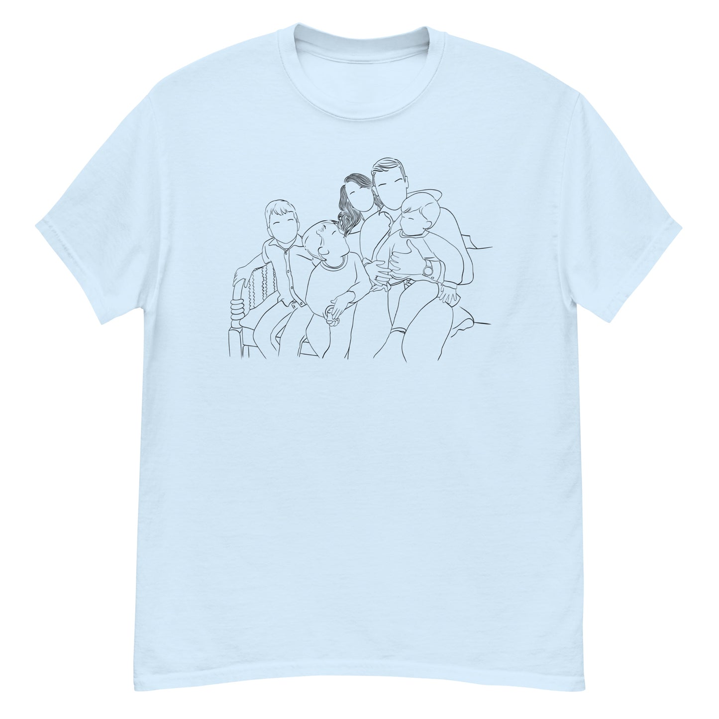 Faceless portrait t-shirt, custom minimalist art tee featuring personalized silhouette design,  perfect unique gift for couples and friends