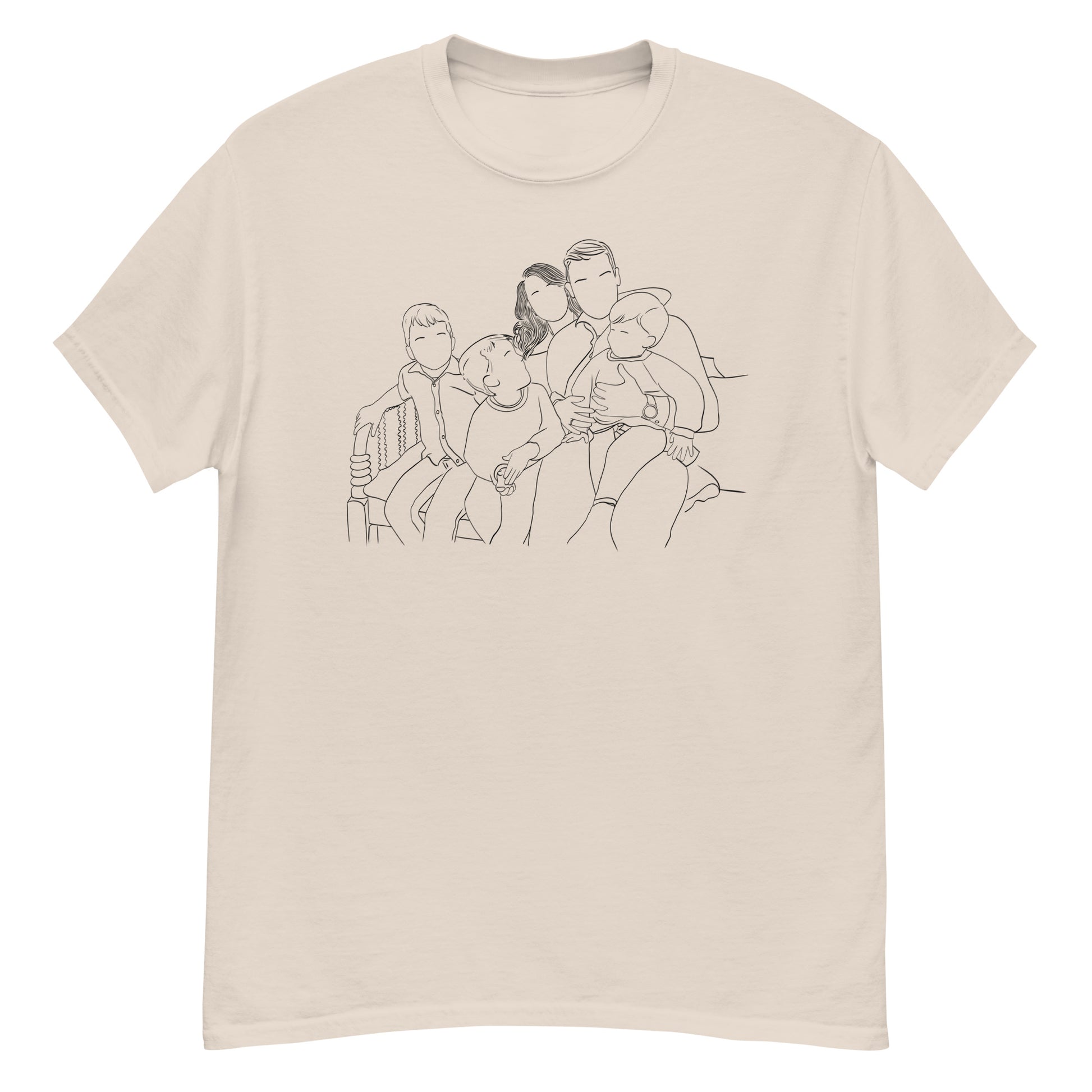 ProdFaceless portrait t-shirt, custom minimalist art tee featuring personalized silhouette design,  perfect unique gift for couples and friendsuct mockup