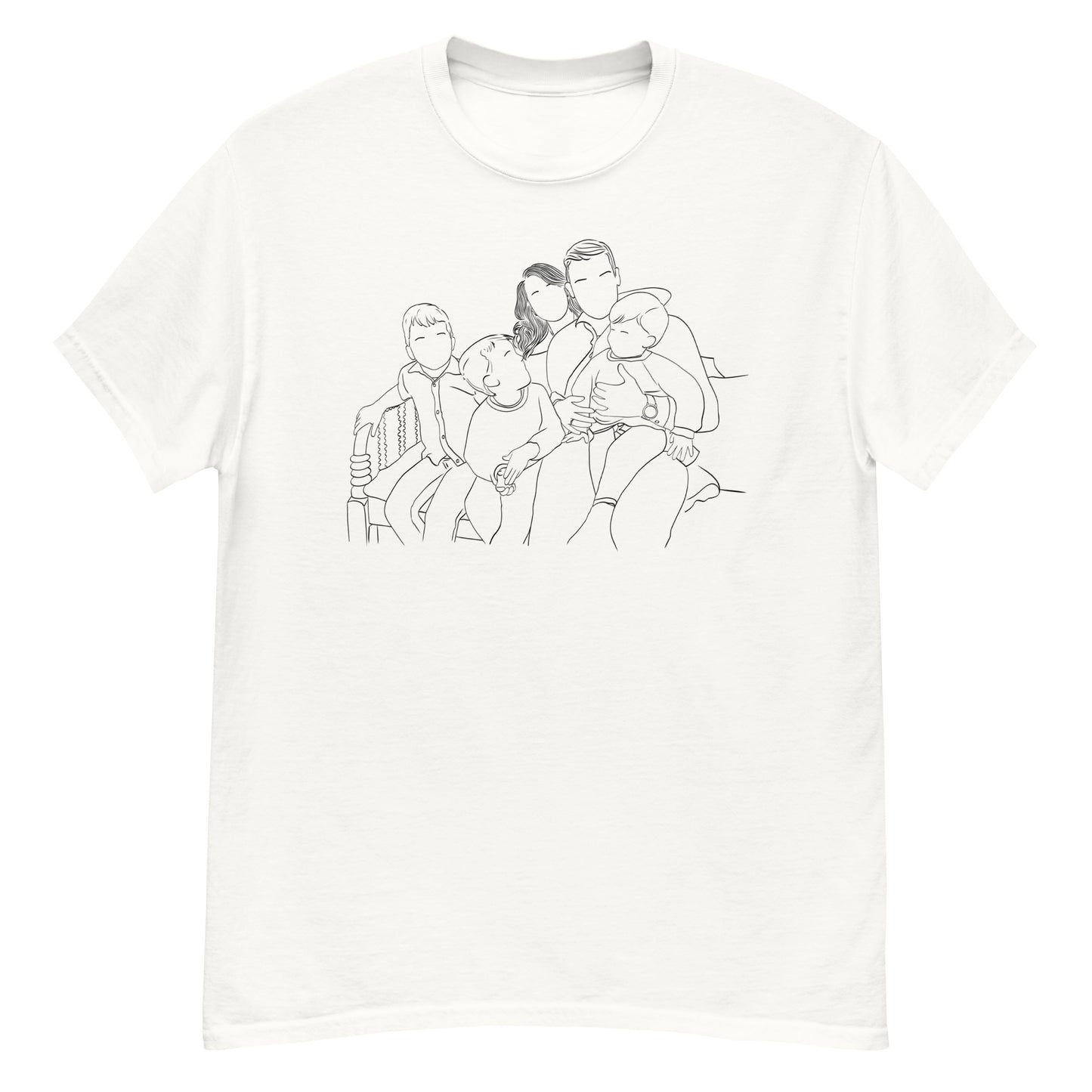 Faceless portrait t-shirt, custom minimalist art tee featuring personalized silhouette design,  perfect unique gift for couples and friends